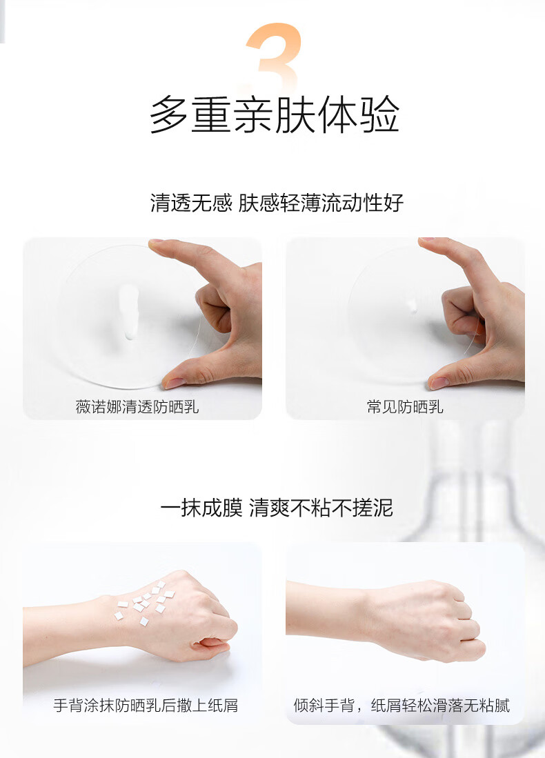 薇诺娜（WINONA） 薇诺娜50g清透防晒乳SPF48PA+++ 50g*4支