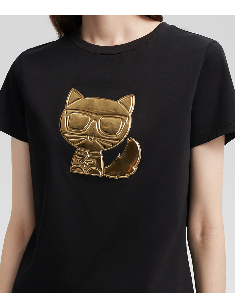 karl lagerfeld卡尔老佛爷ikonik tpu卡通图案装饰t恤