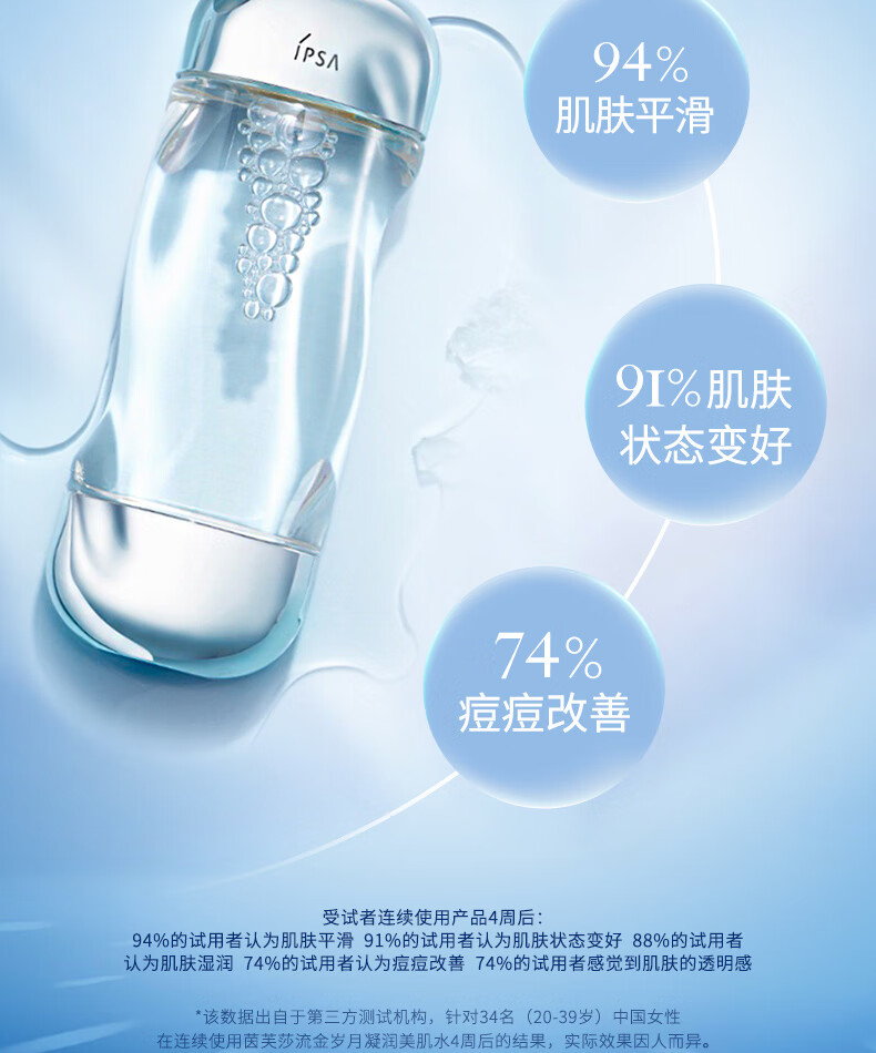 IPSA茵芙莎流金水 抗痘控油爽肤水 水油平衡深度补水 经典流金水300ml 效期2024/3/31
