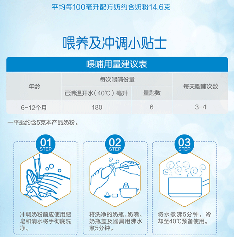 美赞臣铂睿2段850g较大婴儿配方奶粉（6-12月适用） *6罐