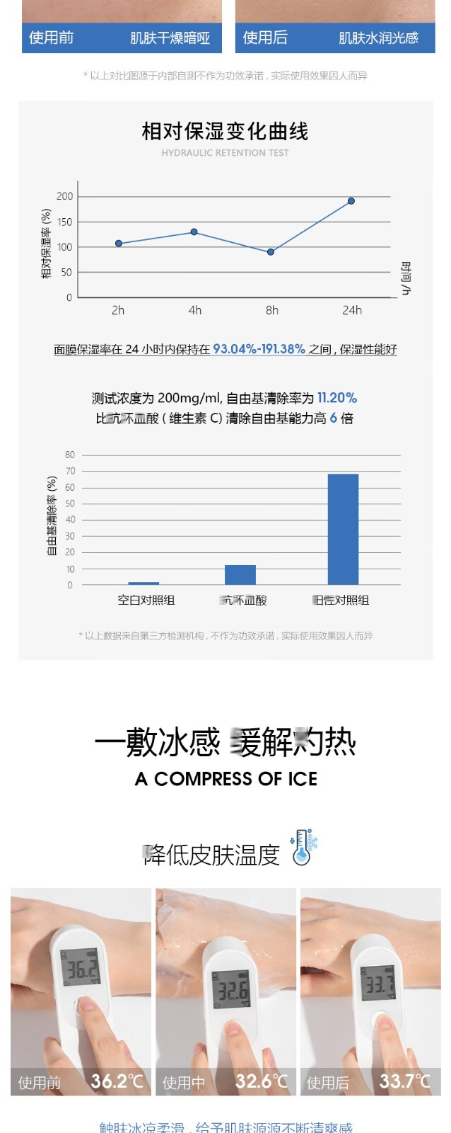 VANESSA MATTIA韩国VM维艾玻璃面膜女保湿补水嫩白熬夜睡眠清洁玻尿酸 vm玻璃面膜6片/盒