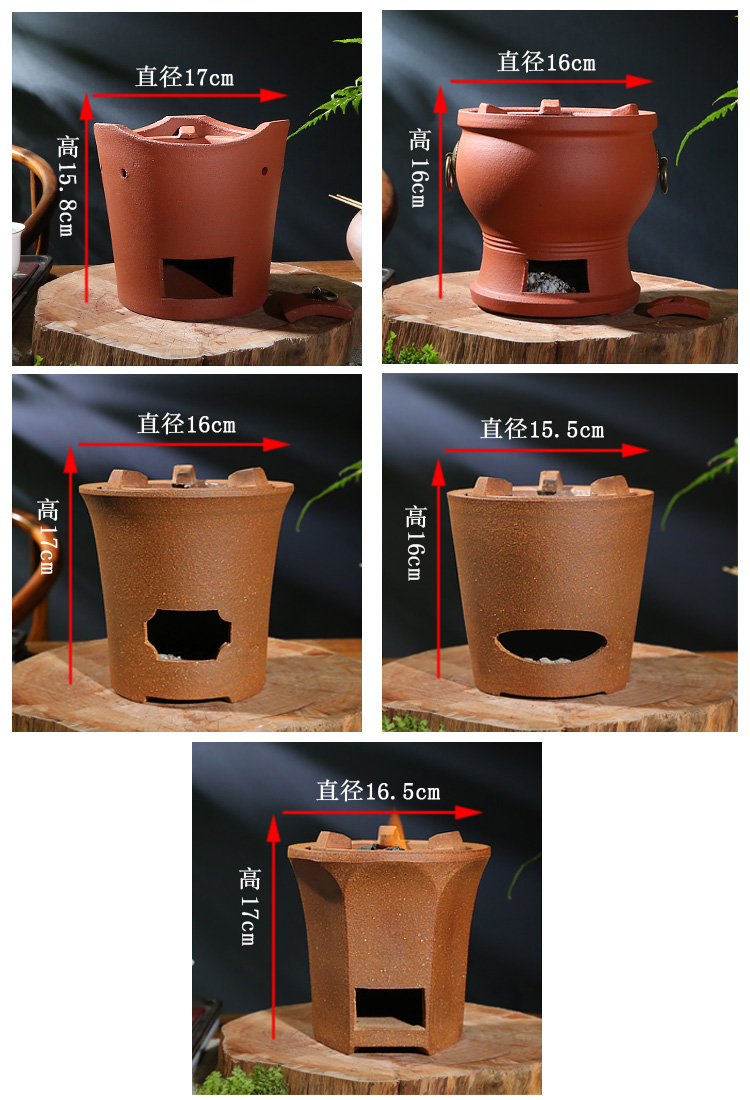 2022新款炭火煮茶茶炉碳炉烧炭炉红泥泥炉小风炉橄榄炭木炭功夫煮茶器