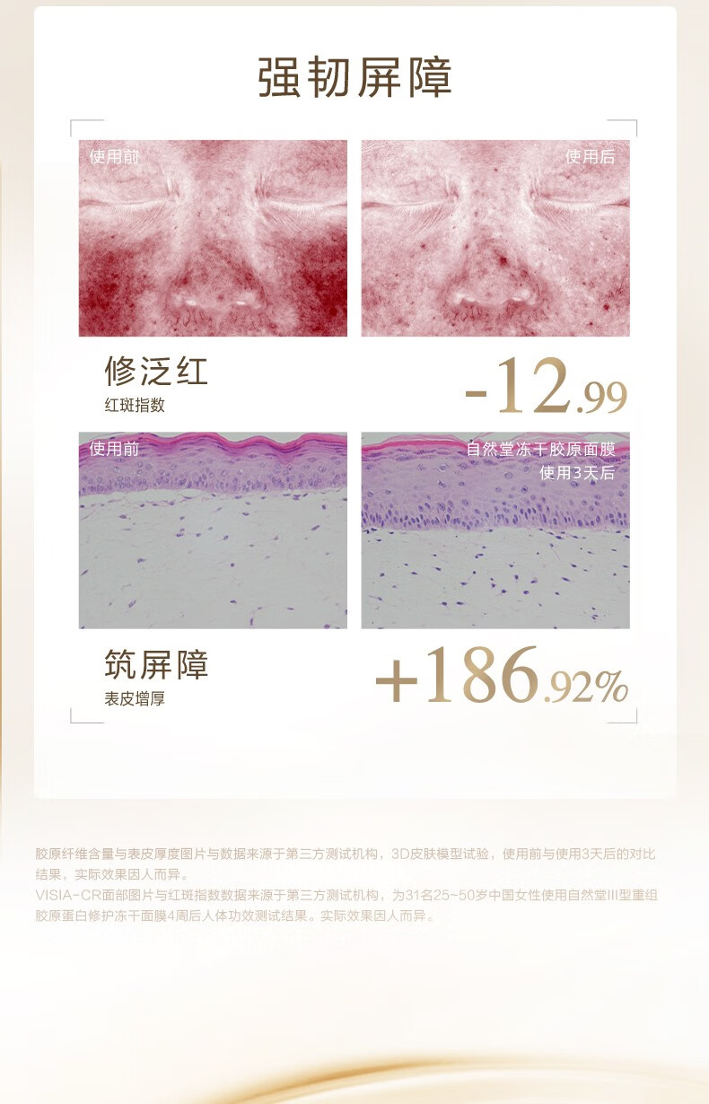 自然堂胶原蛋白修护冻干面膜 5片