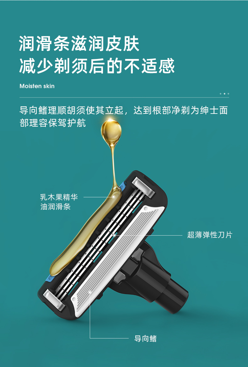 焕醒进口刀剃须刀5件套手动男老式泡沫刮胡须刀刮胡刀3层送父亲 H303-5(1刀架2刀头1支架1泡沫)