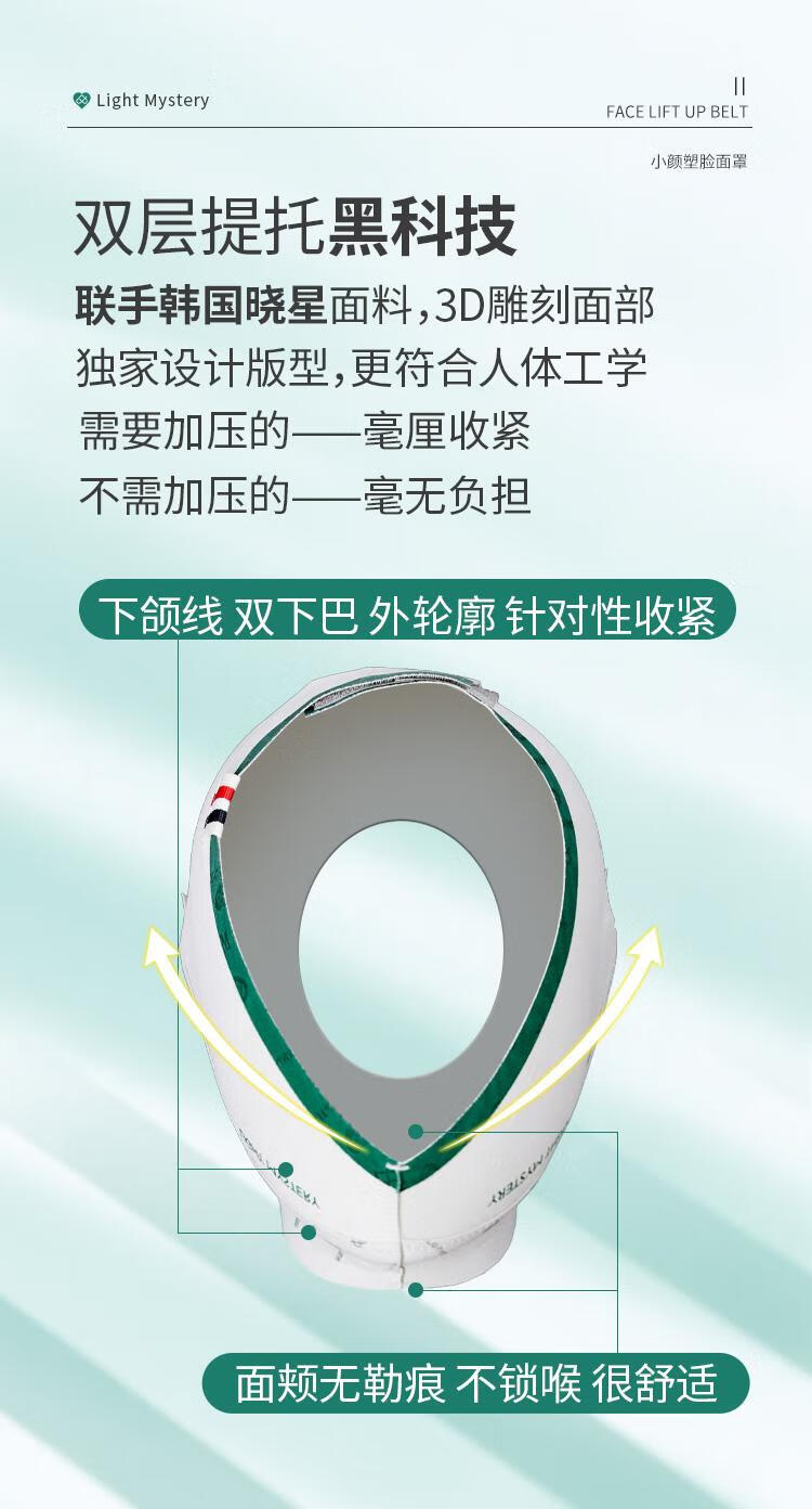 逆光谜 LIGHT MYSTERY逆光之谜面罩面雕V脸提拉紧致术后提升绷带温变加强版变色大轮廓 6.0新款全面颊 1件