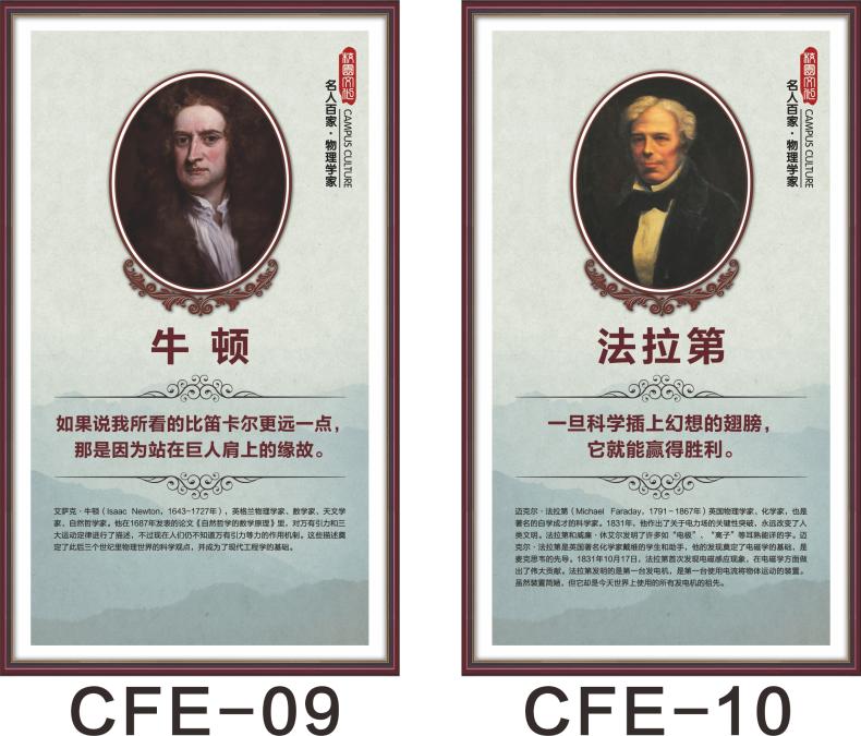 科学实验室装饰挂图生物化学物理科学家简介定制名人名言标语海报cf