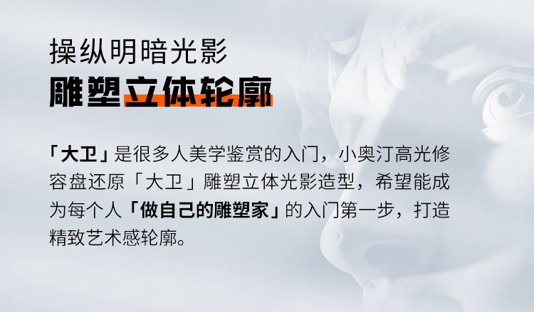 小奥汀（littleondine） 小奥汀雕塑家高光修容一体盘大卫修容盘哑光提亮鼻影阴影 01粉调白皙盘（适合白皮） 23.5g