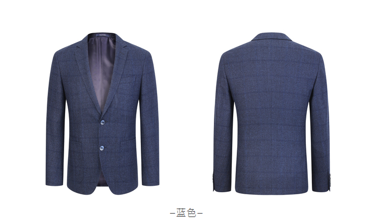 雅戈尔西服男士秋冬青年男单西男士西服西便服毛料单西商务休闲蓝色
