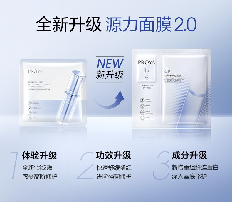 珀莱雅（PROYA） 源力面膜补水保湿熬夜修护面膜敏感肌改善泛红礼物 【现货即达】10片装