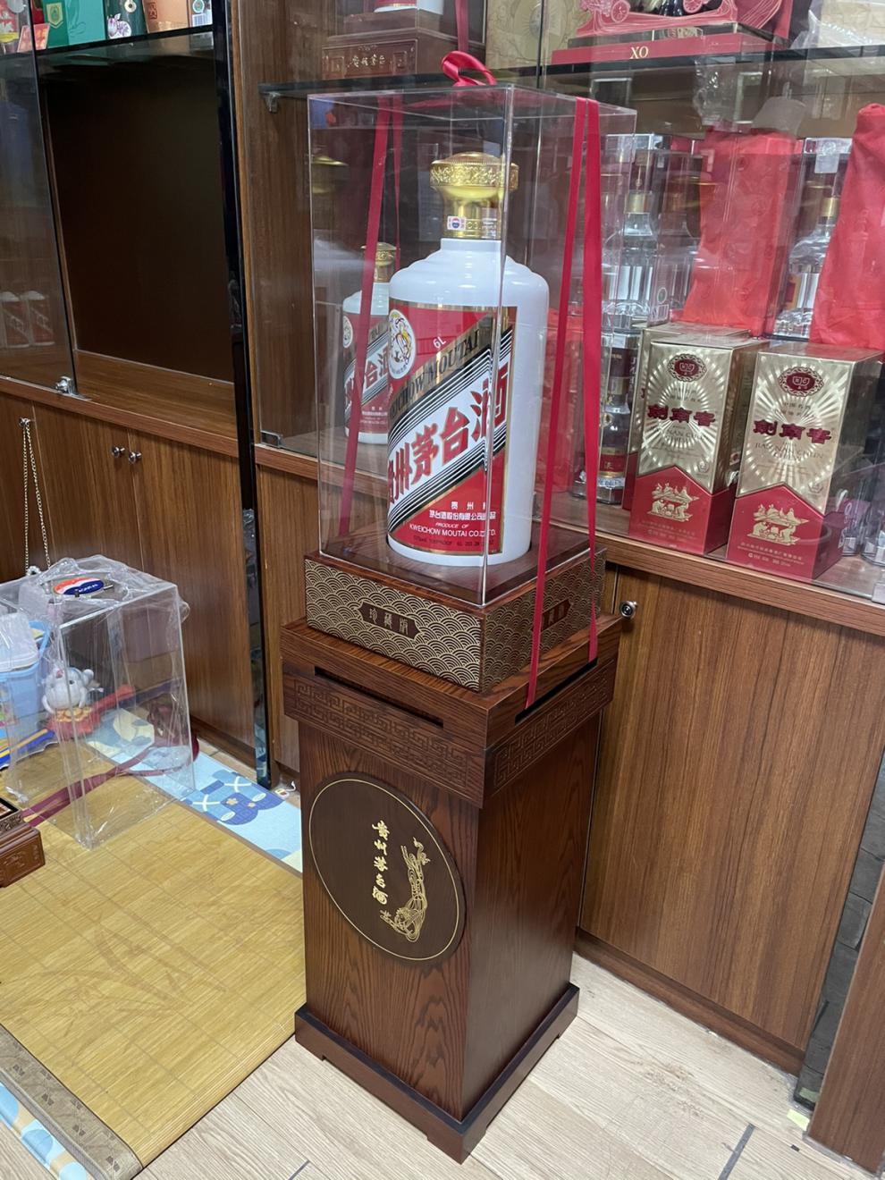 白酒收藏柜贵州茅台酒实木底座茅台酒展示盒白酒架展示架不包含酒瓶6