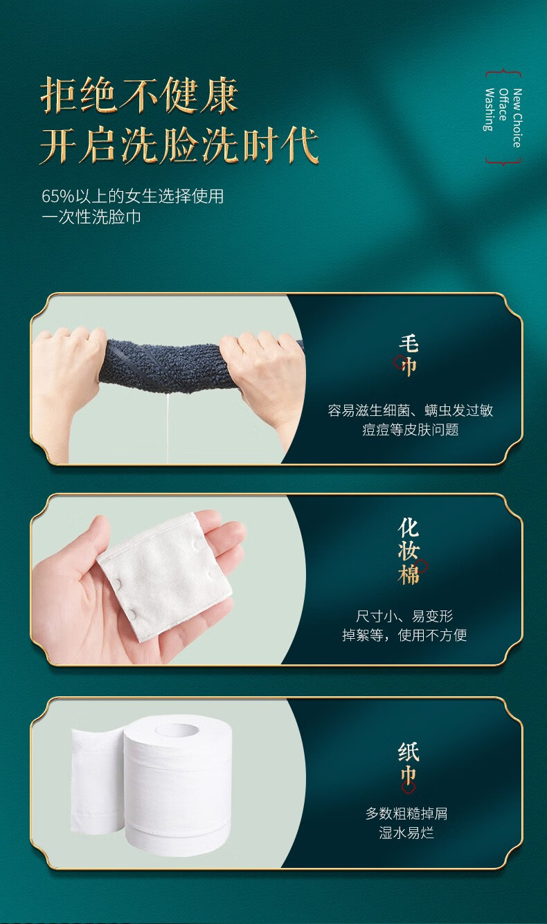 菲沫柒洗脸巾一次性擦脸巾卸妆巾加厚洗面巾洁面纸棉柔巾干湿两用 【3卷】店长倾情推荐款