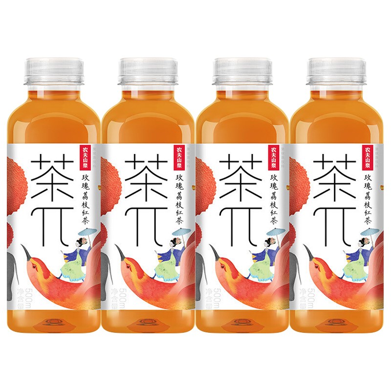 农夫山泉茶派茶兀果味饮料500ml4瓶随机混合4瓶