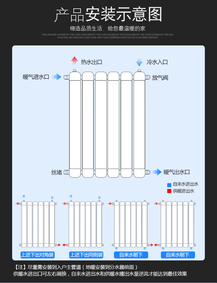 换热器 卫生间家用暖气片家用换热器过水热热水交换器地暖集中供暖即