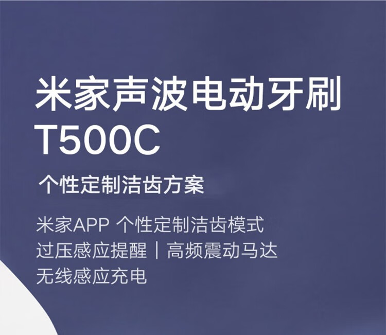 小米米家声波电动牙刷T500C 成人情侣家用智能震动充电式电动牙刷 米家声波电动牙刷T500C