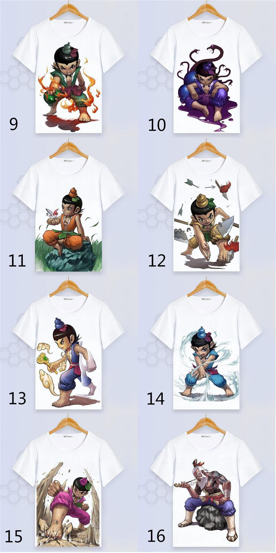 金刚七兄弟装动漫卡通儿童小孩衣服定制短袖t恤男学生夏秋季 三娃
