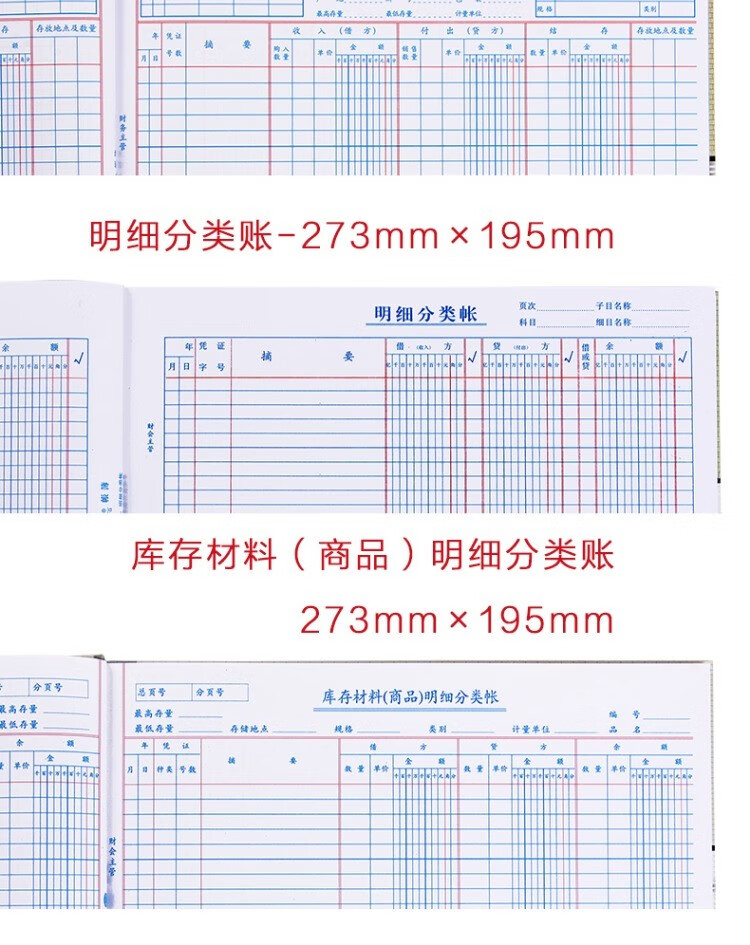 库存材料商品明细分类账(200页 活页)