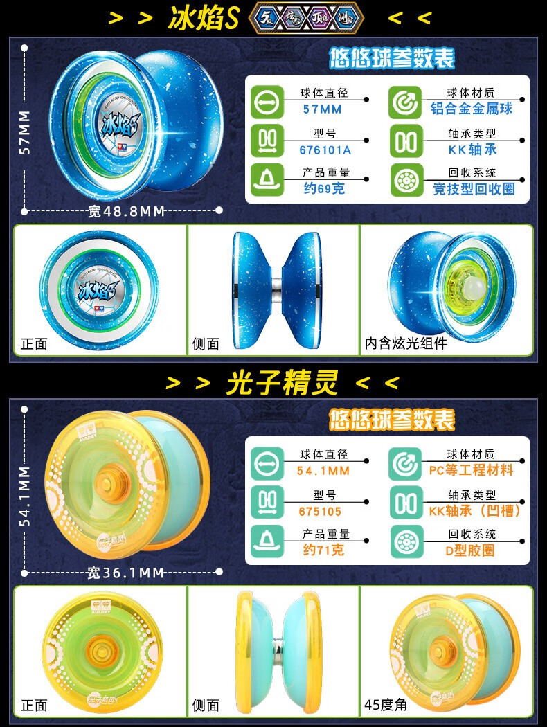 比赛专用溜溜球光子精灵s悠悠球火力少年王儿童溜溜球