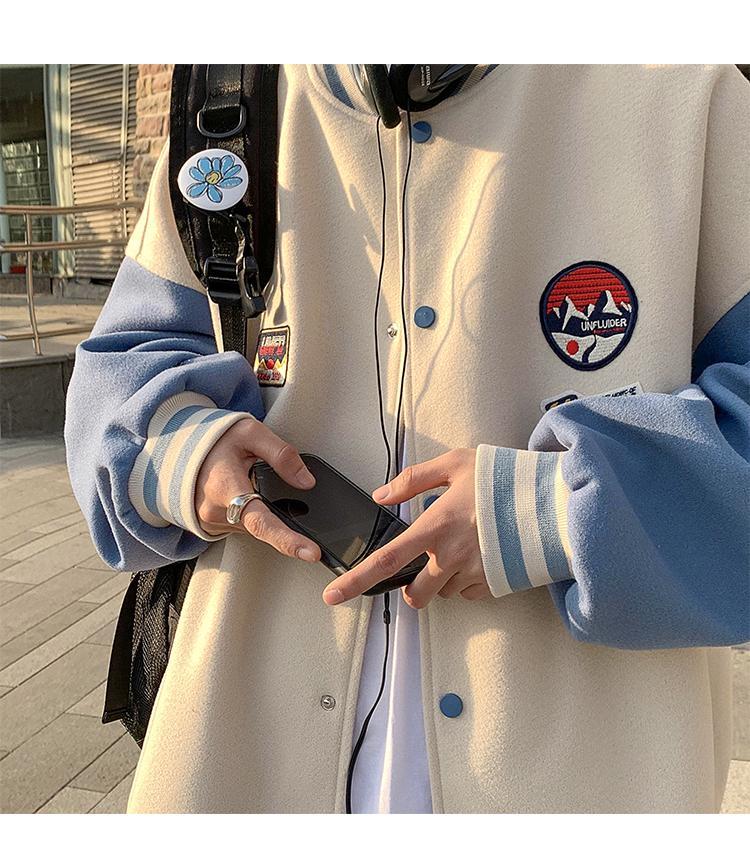 新款棒球服男春秋潮牌百搭盐系bf风外套韩版潮流痞帅夹克ins港服1133