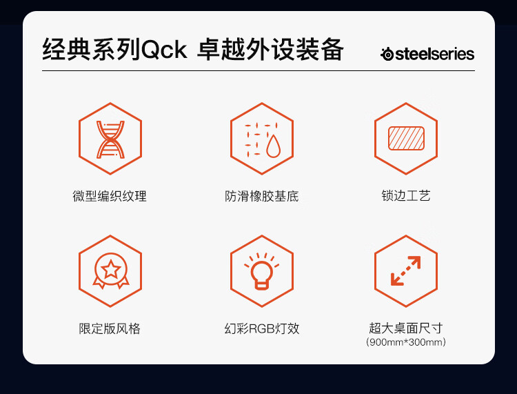 赛睿（SteelSeries） qck鼠标 垫游戏鼠标垫 鼠标垫大号 电竞游戏垫 桌垫 QcK Heavy Large