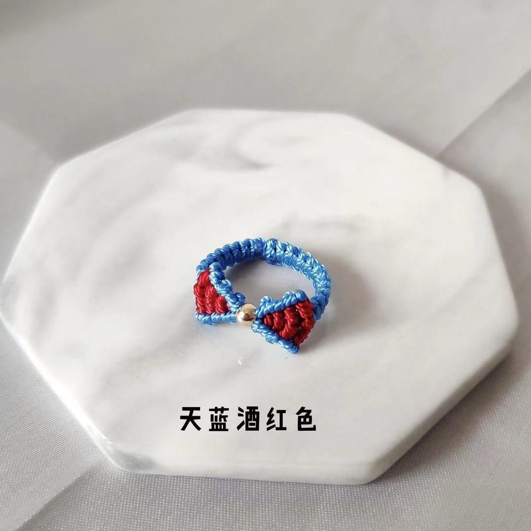 zhangu 在逃白雪公主蝴蝶结系列编织珠戒指均码抖音小红书在逃公主