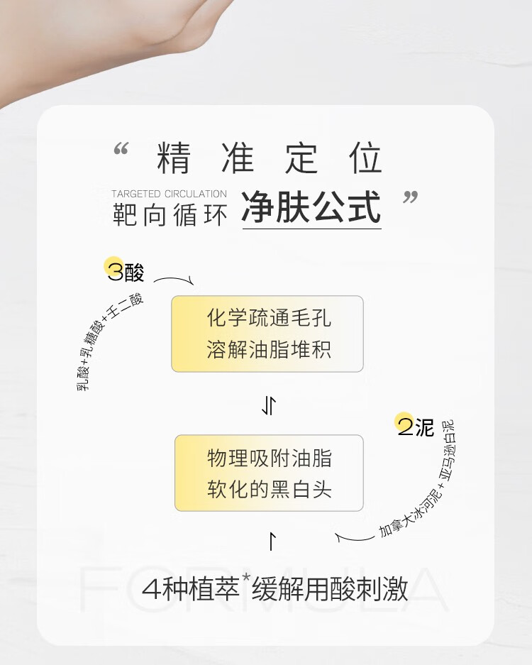 悦芙媞（Hapsode）多酸泥膜油皮深度清洁去黑头白头学生果酸清洁泥膜涂抹式面膜男女 100g