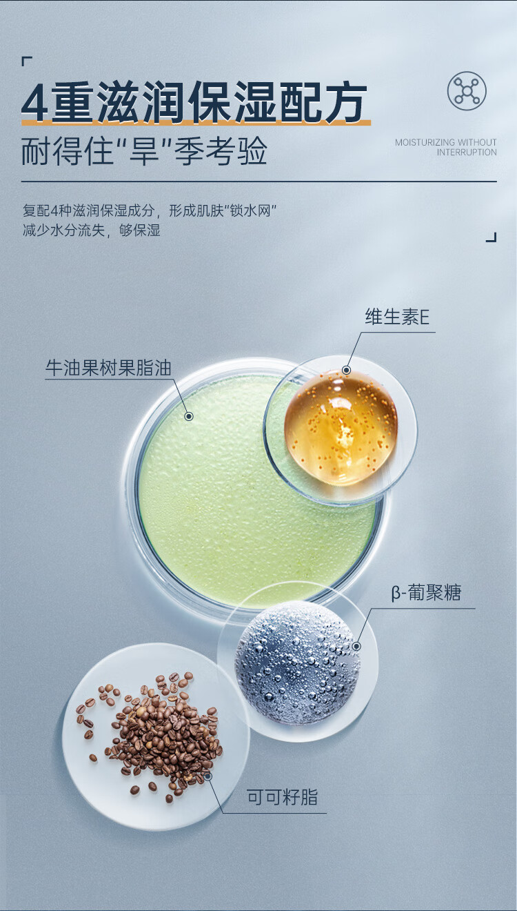 赫恩（H&E） 面霜男士保湿霜护肤品补水面霜润肤露护脸霜补水滋润面油 【补水保湿】焕颜润肤霜50g