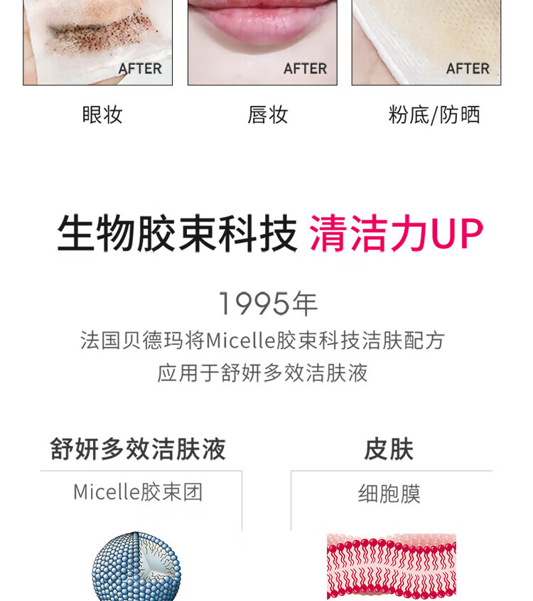 贝德玛 卸妆水绿水粉水保湿洁肤液500ml 温和清洁 补水保湿眼唇脸 【敏感肌可用】粉水500ml