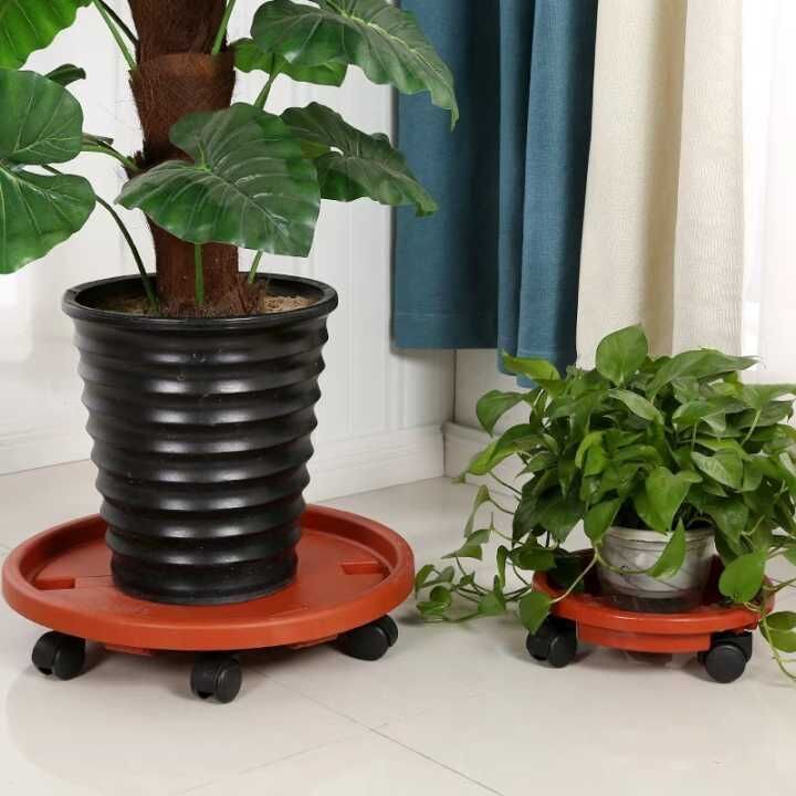加厚移动花盆托盘滚轮树脂花盆架底座万向轮蓄水带轮花盆底盘盆栽外径