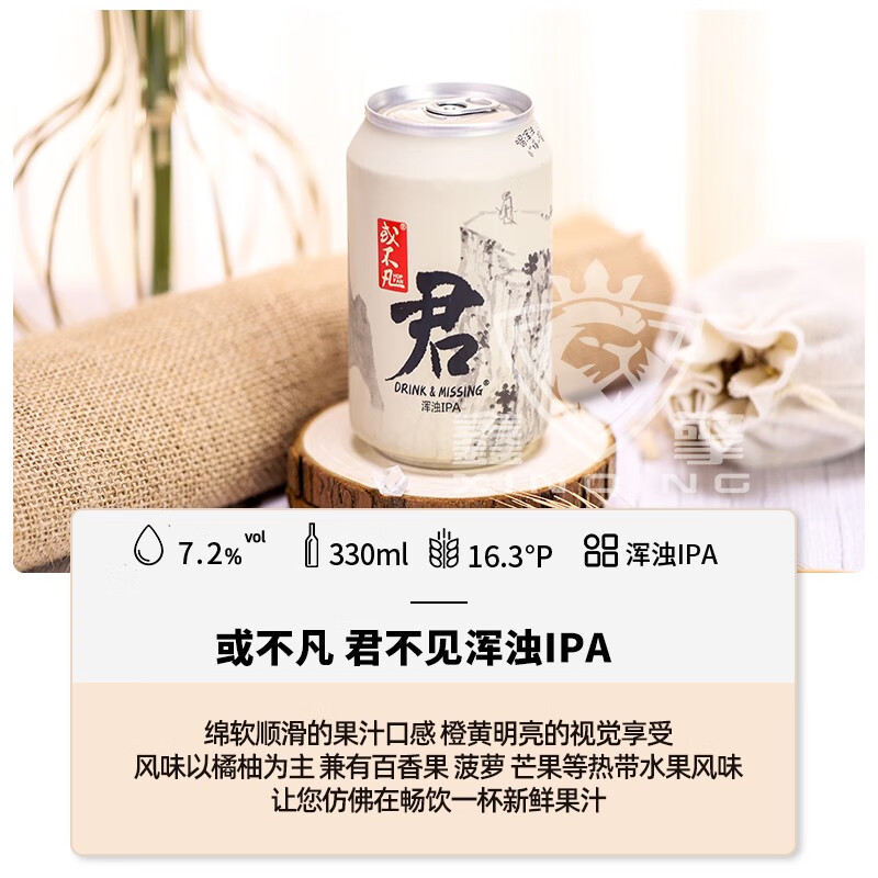 4，或不凡精釀啤酒漿進酒黃河之水天上來人生得意渾濁IPA/漿啤/嬭啤/黑啤酒 漿進酒芒果味漿啤 330mL 6罐