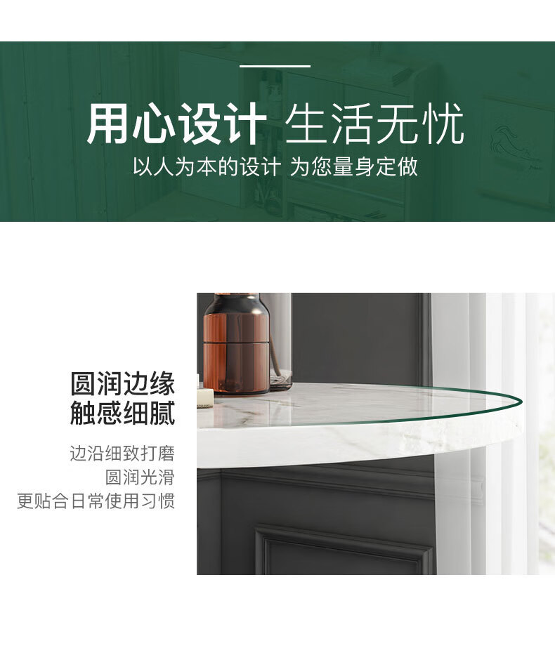 小匠圈 茶几边几小圆桌小茶几轻奢客厅边桌阳台床边柜简约家用创意角落小桌角几 【白+黑架】宽55CM×高60CM 双层台面 稳固结构