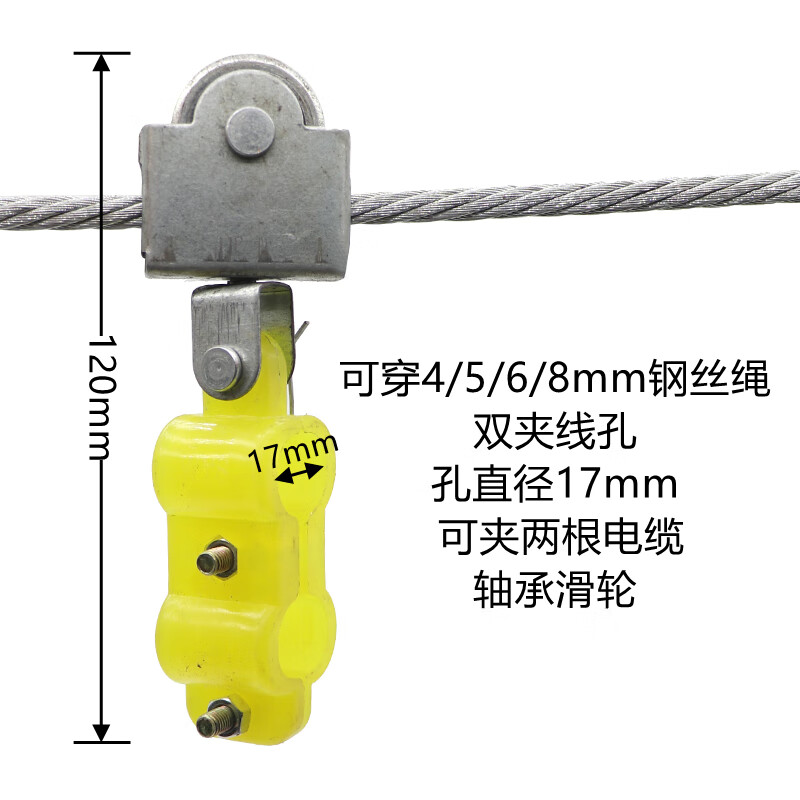 工业品天车塑料吊线滑轮电动葫芦行车钢丝绳脱线滑线小滑轮电缆放线