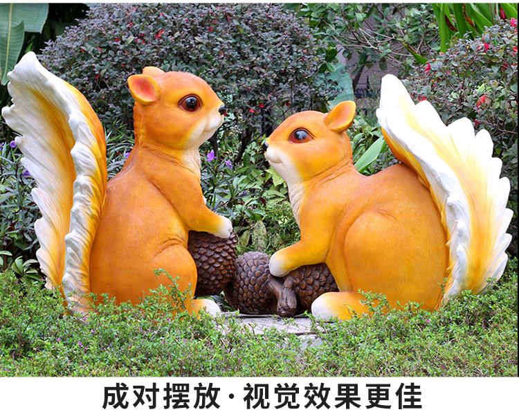 工匠时光户外花园摆件仿真动物松鼠雕塑园林庭院树上草坪装饰挂件景观