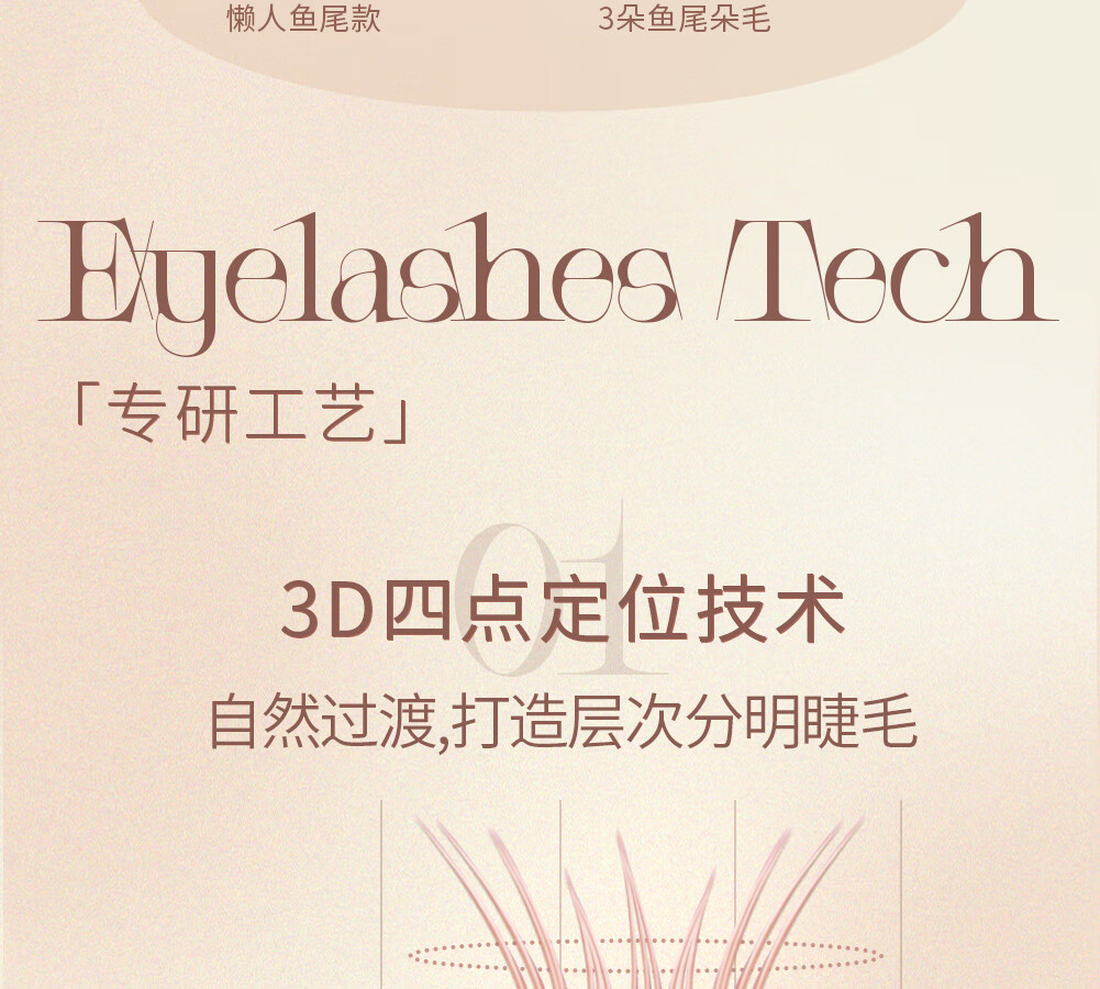 心愿先生懒人鱼尾仙子假睫毛三步曲自然仿真防水纤长卷翘睫毛官方 懒人鱼尾仙子