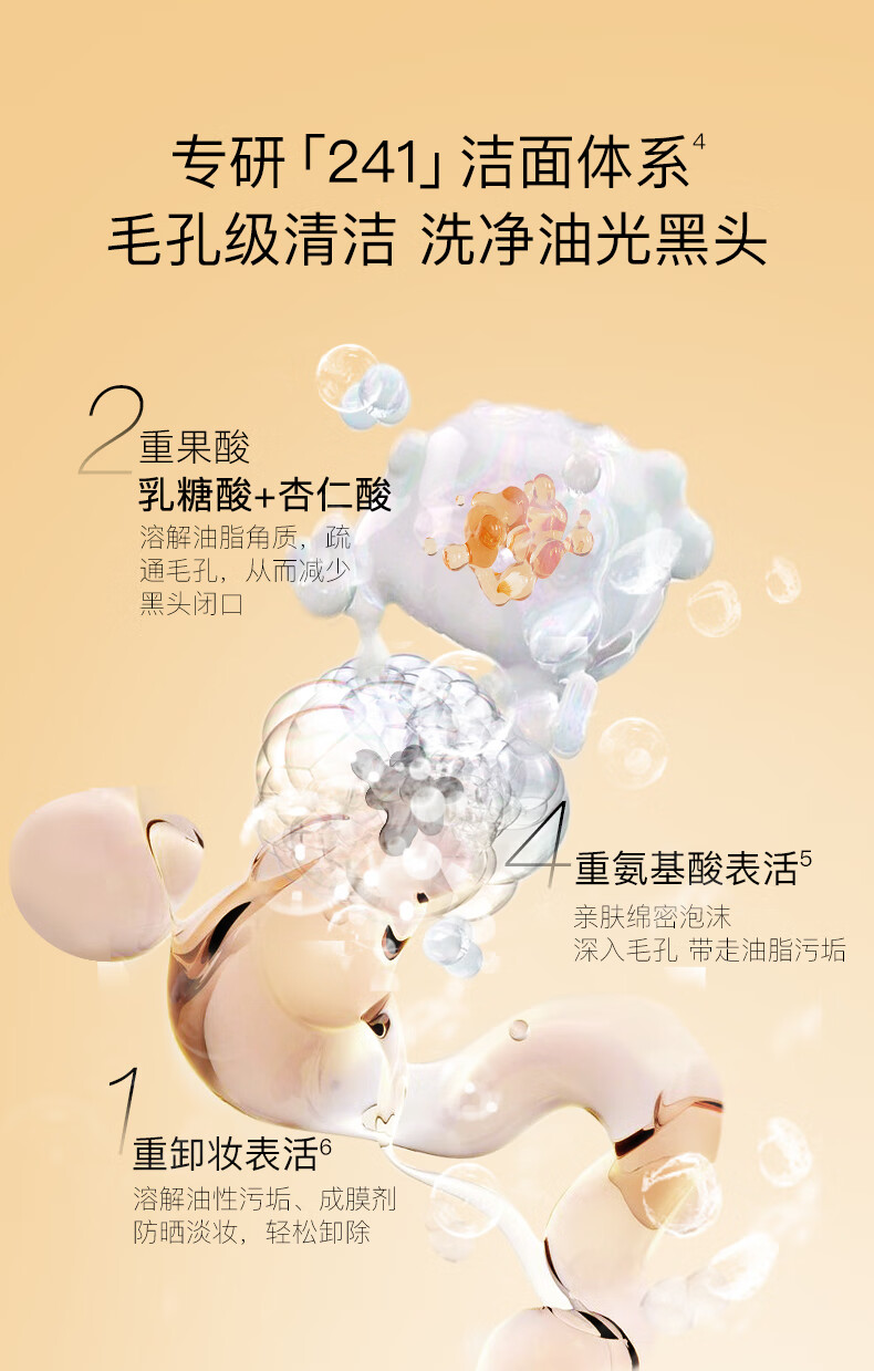 HomeFacialPro果酸洁面液 hfp洗面奶女控油去黑头闭口深层清洁毛孔洗卸合一卸妆 果酸洁面液138ml双支装