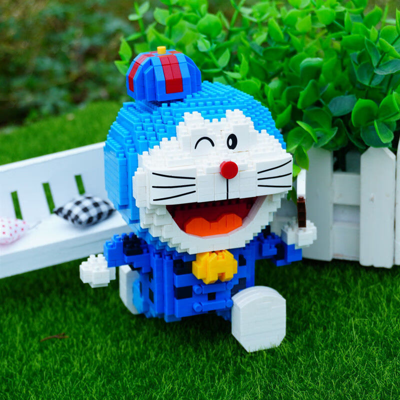百御 抖音同款兼容乐高哆啦a梦机器猫立体拼图微颗粒积木拼装益智玩具