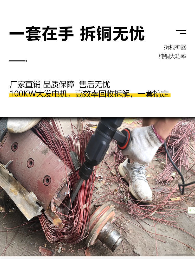 新款拆铜旧电机专用电动工具拆卸电镐废铜全套开槽家用 专业加强版