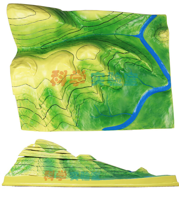 仁印磁吸式大号等高线地形图判读模型34015中学地理地貌教学仪器貌