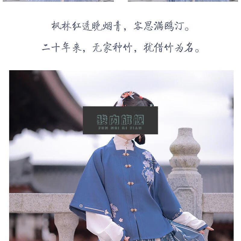 橦华明制汉服女全套成人学生古装改良汉服演出服女明制对襟方领半臂披