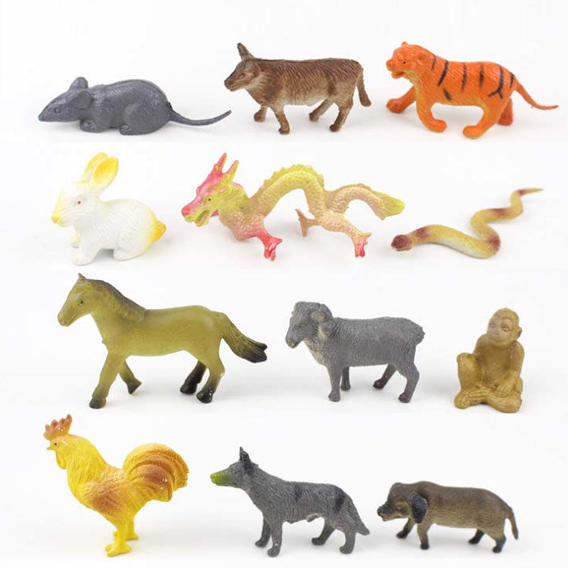大号十二生肖模型玩具12生肖玩具仿真动物模型玩具男女孩儿童玩具