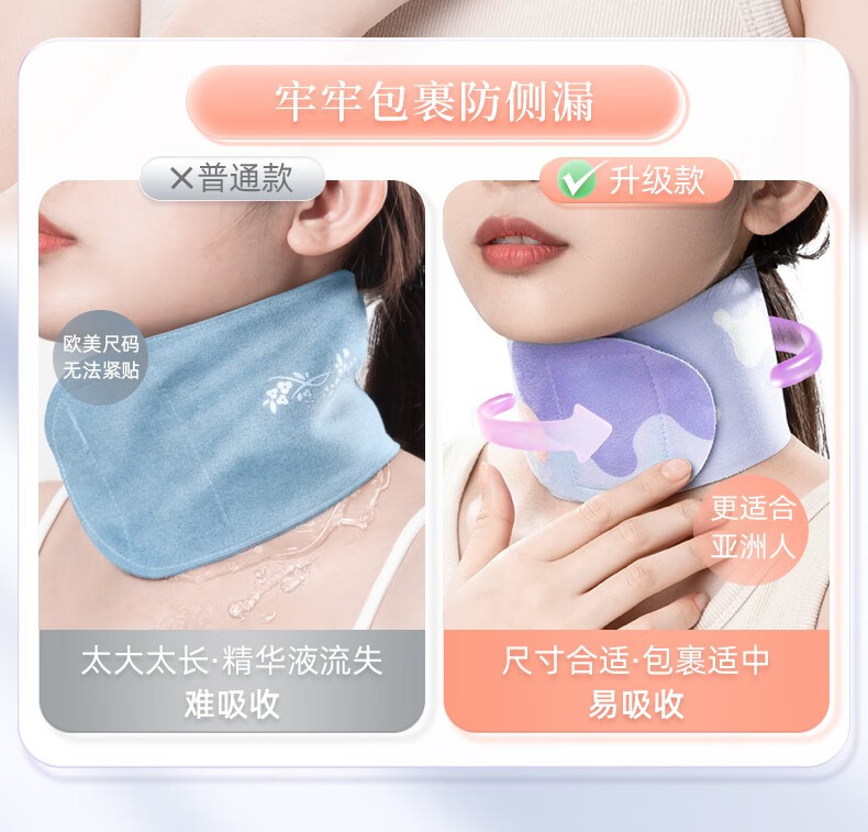 妮丽雅定制款颈膜固定带可水洗颈部敷脖子面膜颈带绑带颈纹带辅助工具 香芋粉黛【不卡不勒脖子】