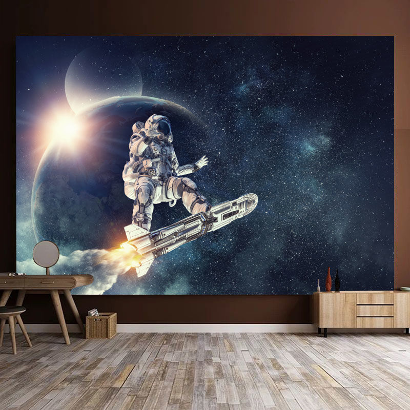 背景布挂布太空宇航员油画卧室改造背景墙沙发背景宿舍遮挡画挂毯yhy