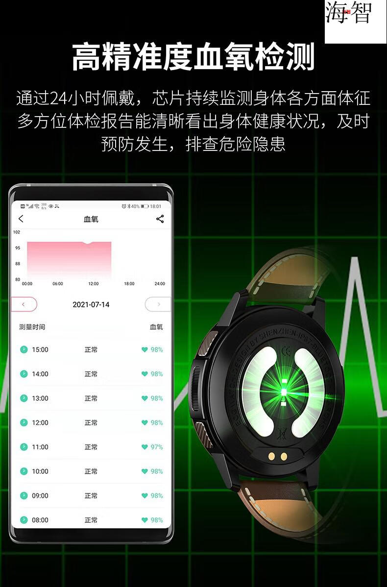 华为手机通用智能运动健康血压手表环心率血氧心电图检测多功能亲友