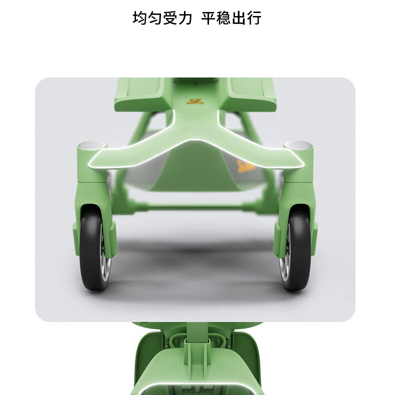 HAIR RABBIT遛娃神器婴儿推车可坐可躺轻便折叠溜娃神器婴儿车高景观宝宝神车 松介绿