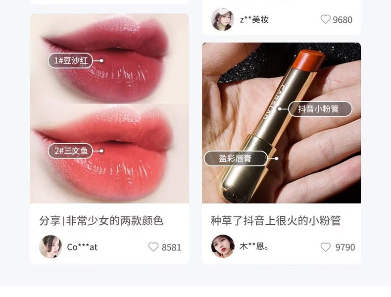 卡姿兰（Carslan） 卡姿兰口红唇膏不掉色不易沾杯滋润保湿防水唇釉套装礼盒小样情人节礼物送女友 #01 玫瑰豆沙