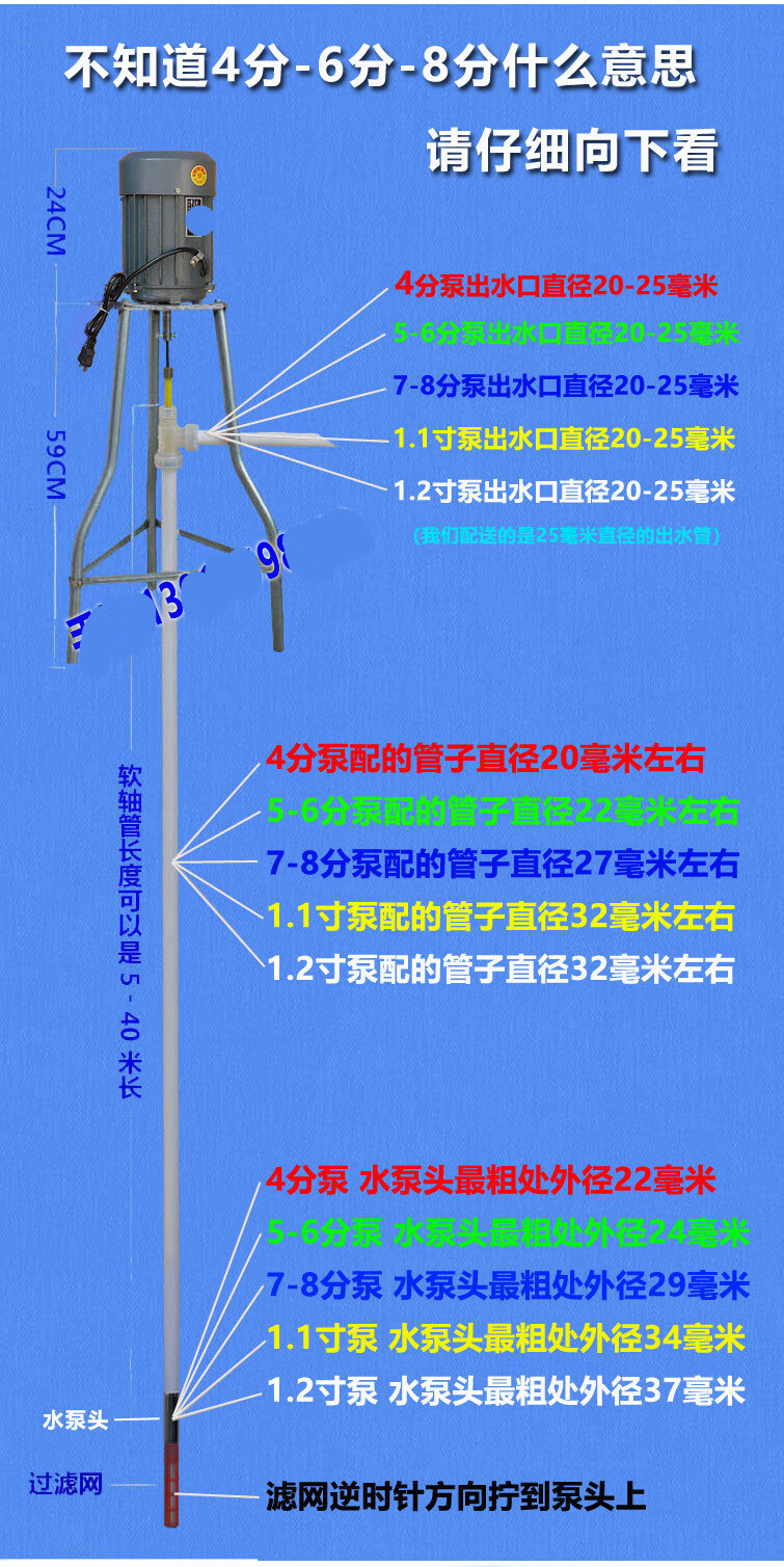 深井水泵加强型软轴泵螺杆泵自吸泵自动抽水机潜水泵深井水泵洋井泵