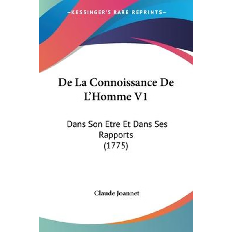 按需印刷De La Connoissance De L'Homme V1[9781104642785]