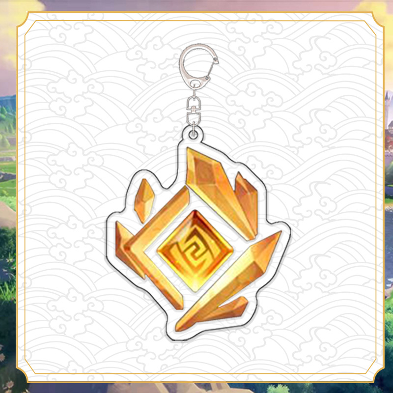 igiftfire抖音同款创意礼品原神周边挂件风岩神瞳亚克力钥匙扣夹层