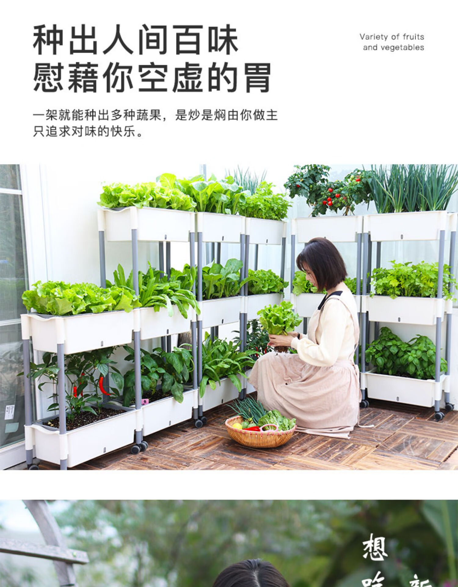 勋诚塑料花盆种菜神器家庭阳台立体多层蔬菜花卉绿植组合种植自吸水架