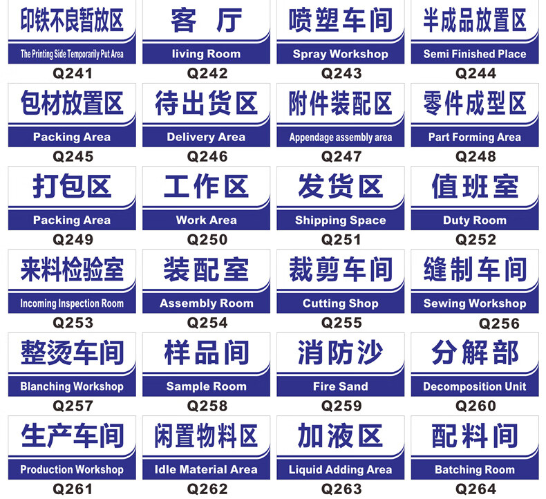 暂放区分区标识牌科室牌区域牌分组牌工厂车间指示牌悬挂牌亚克力pvc