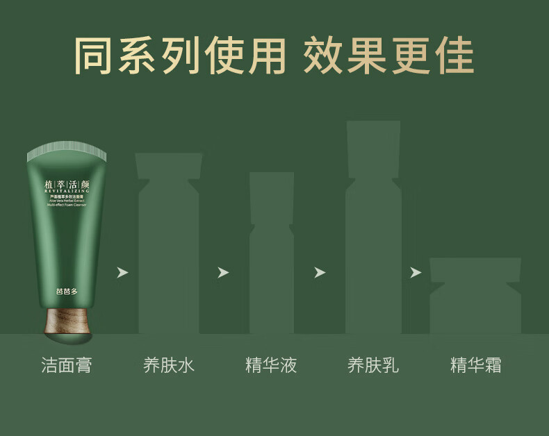 芭芭多（babado）芦荟植萃多效洁面膏100g 氨基酸配方 温和清洁 唤醒活力 芦荟植萃多效洁面膏